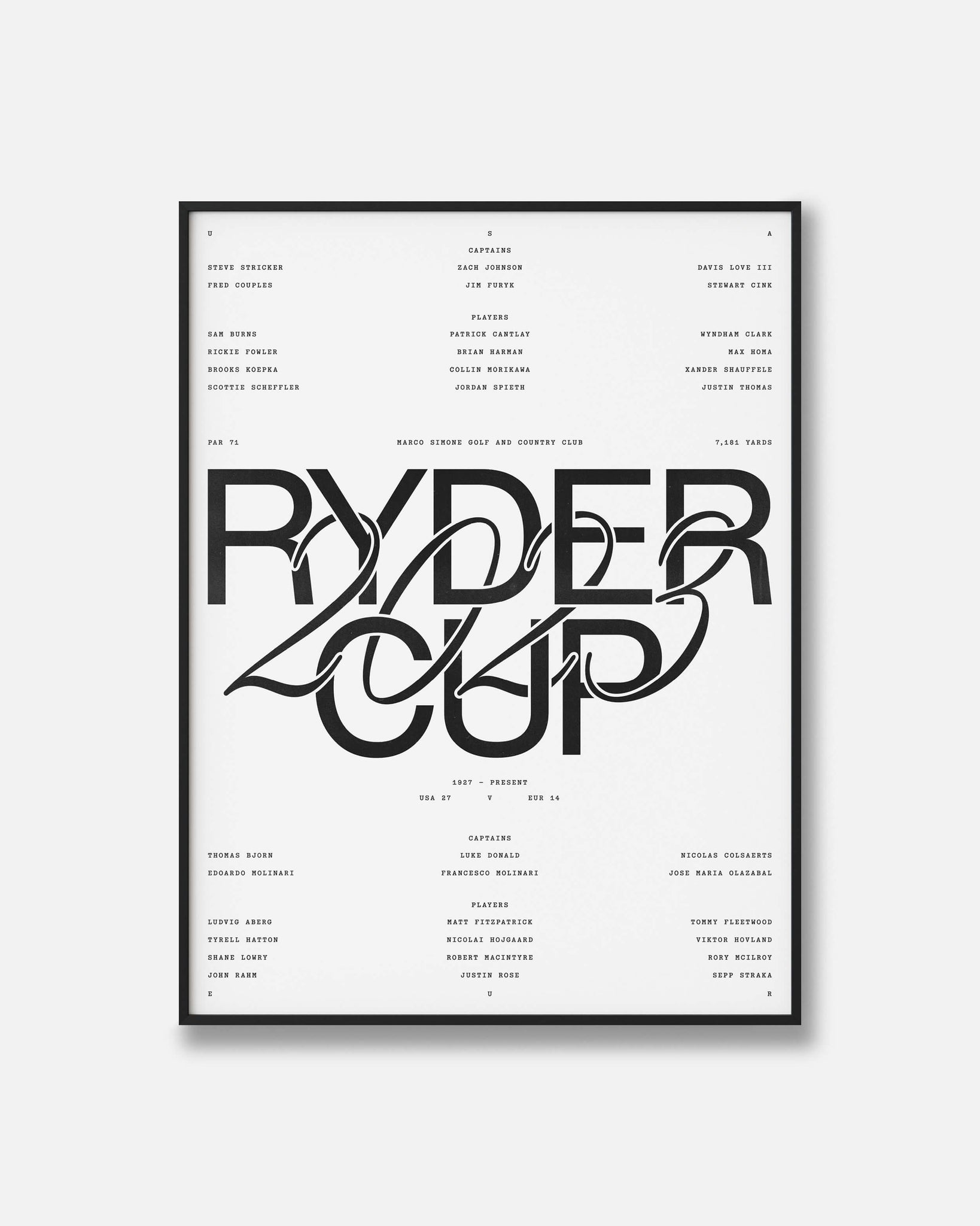 2023 Ryder Cup Lineup